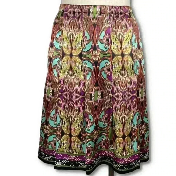 Lane Bryant womens skirt size 22/24 multicolored pleated career Easter - Picture 7 of 7